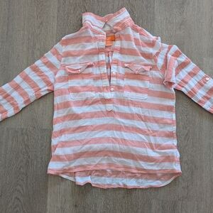 Coral and White blouse